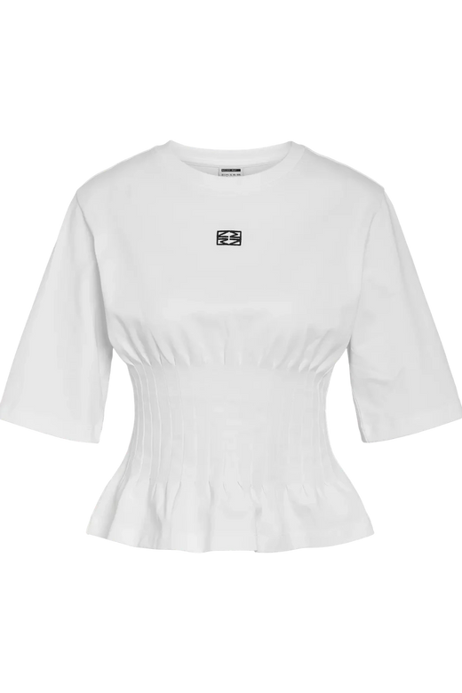 Noisy May - Nmkieran 2/4 Fitted Logo T-Shirt Fwd - 4954047 Bright White Nm Logo T-shirts 