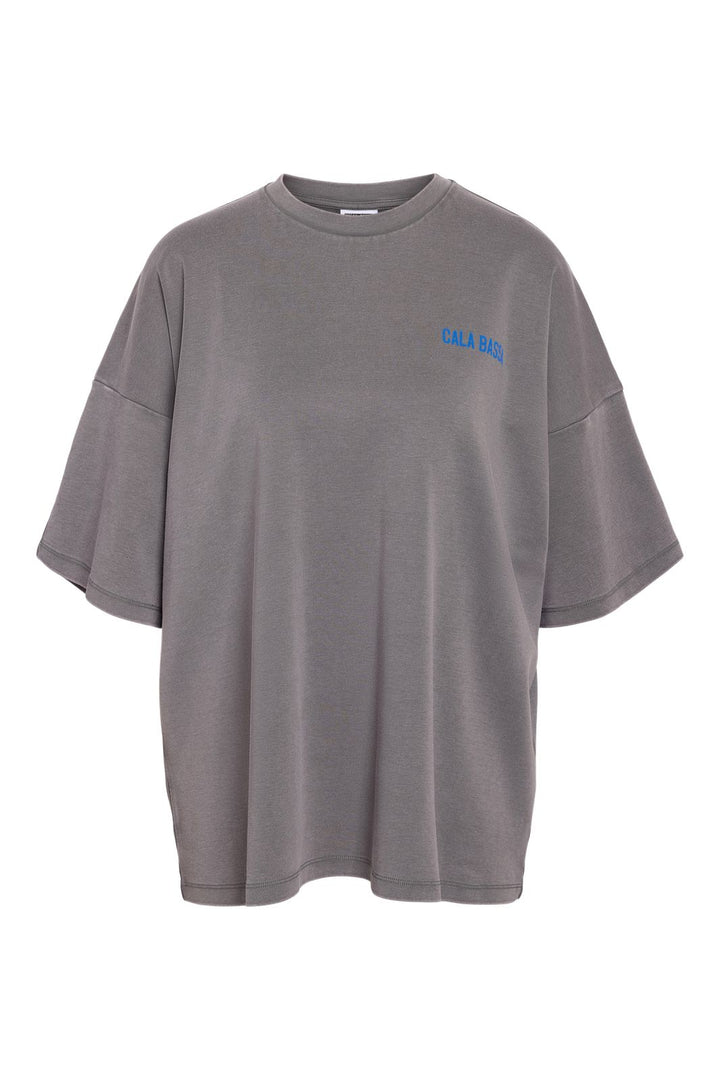 Noisy May - Nmkim Unisex Washed T-Shirt - 4880987 Charcoal Gray Sea Shells (Acid Wash)