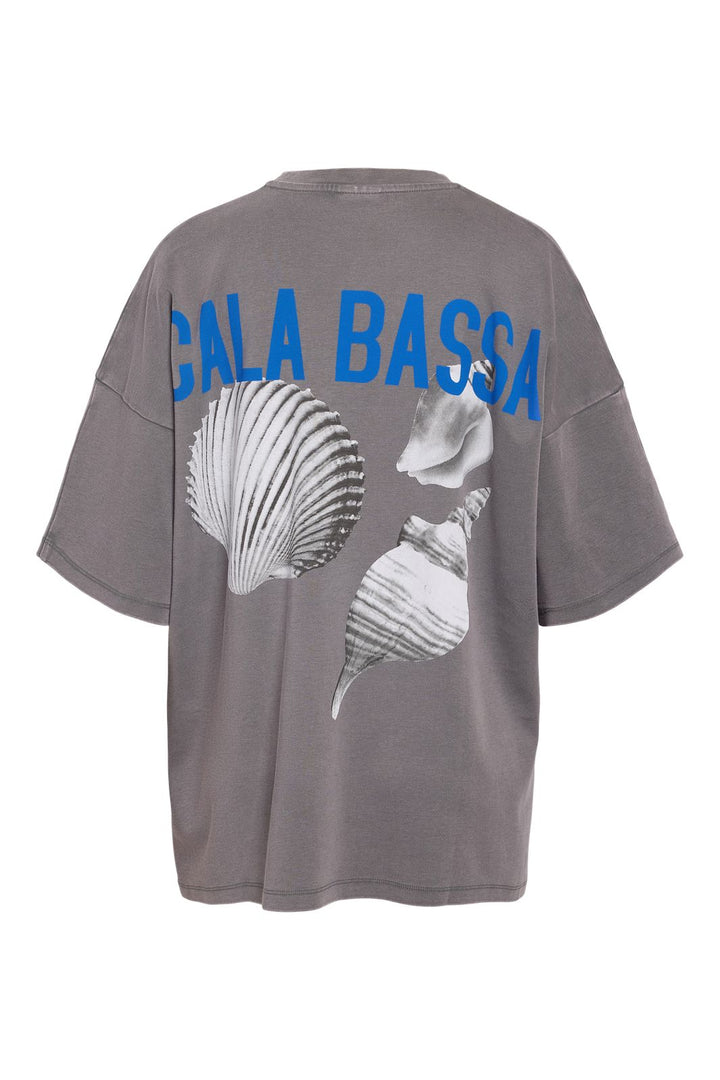 Noisy May - Nmkim Unisex Washed T-Shirt - 4880987 Charcoal Gray Sea Shells (Acid Wash)