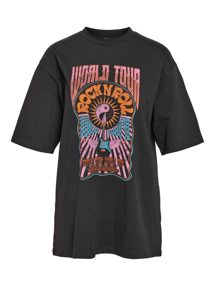 Noisy May - Nmkokoon S/S Printed T-Shirt - 4766553 Obsidian Bonbon T-shirts 