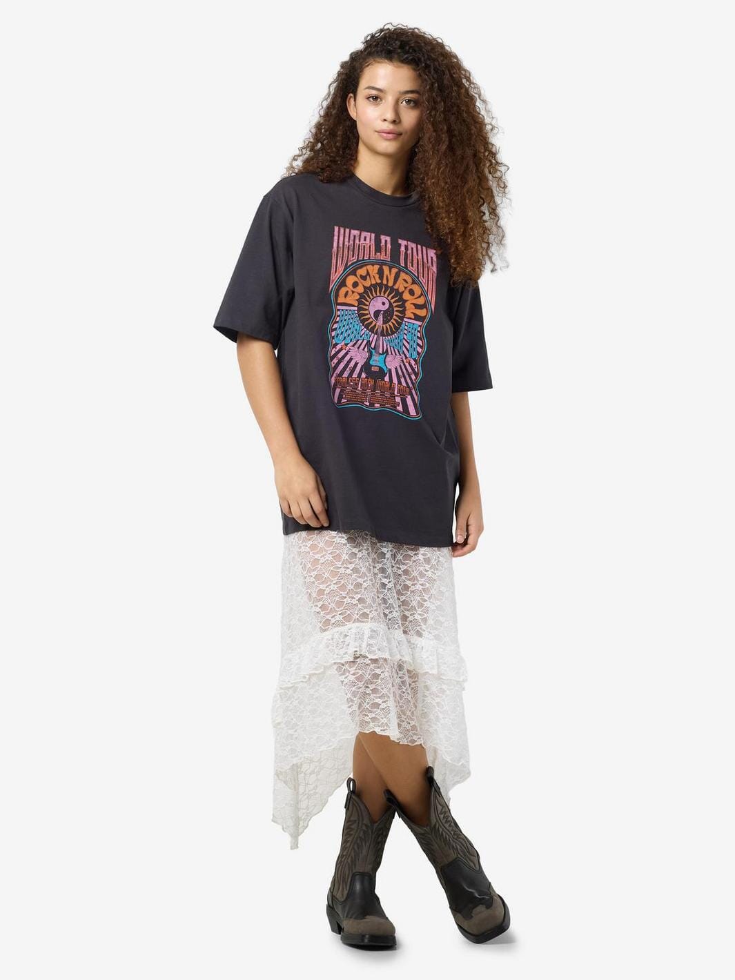 Noisy May - Nmkokoon S/S Printed T-Shirt - 4766553 Obsidian Bonbon