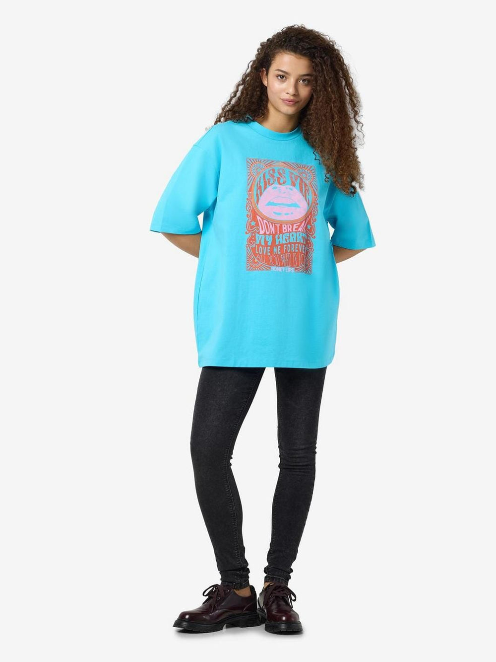 Noisy May - Nmkokoon S/S Printed T-Shirt - 4766554 River Blue Bonbon