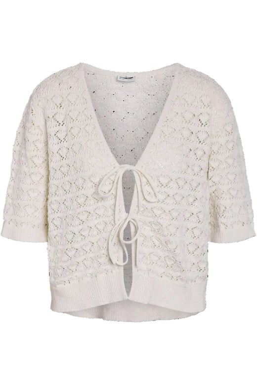 Noisy May - Nmlaika S/S Tie Knit Top Fwd - 4946488 Birch Cardigans 