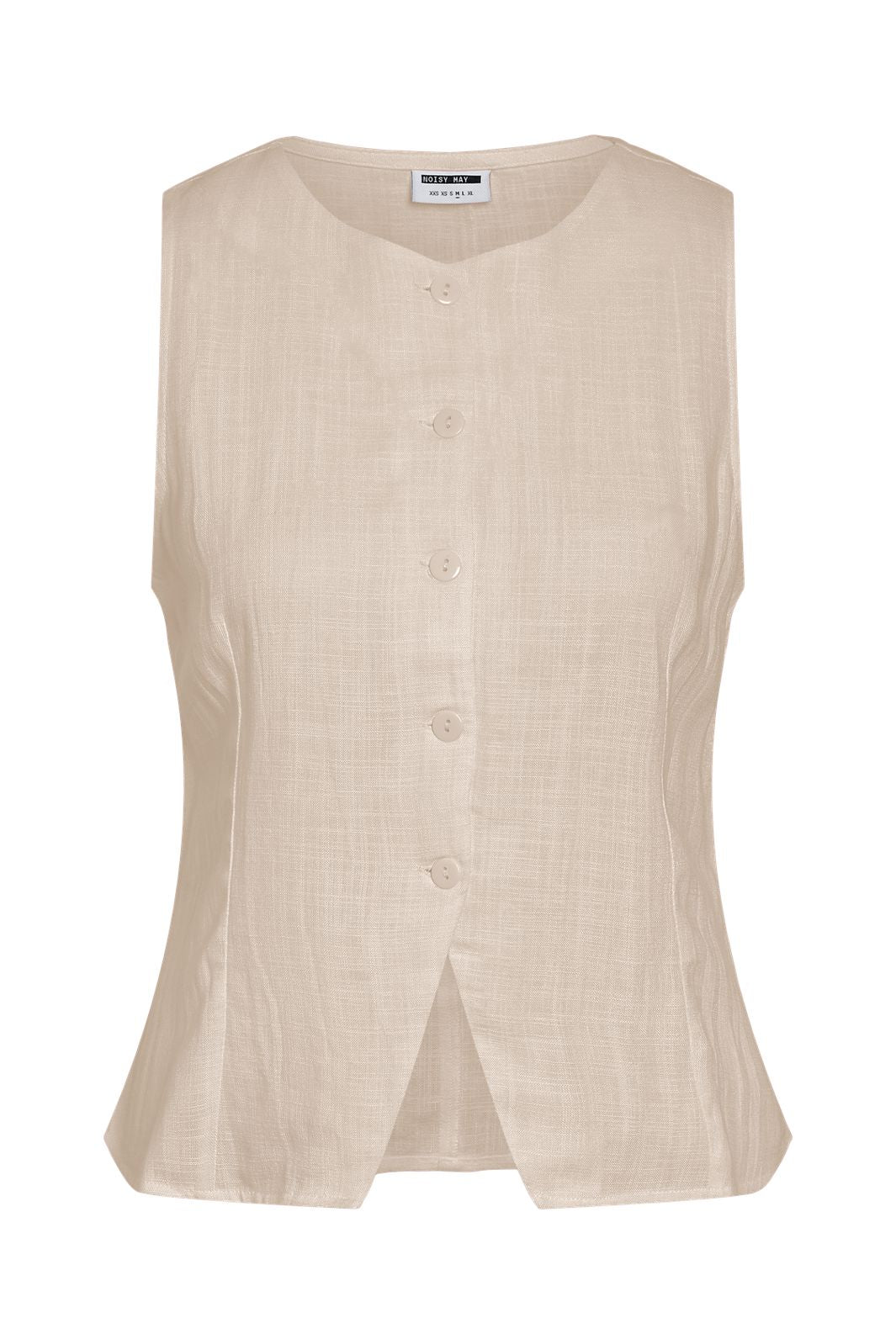 Noisy May - Nmleilani S/L Waistcoat Fwd - 4987318 Natural