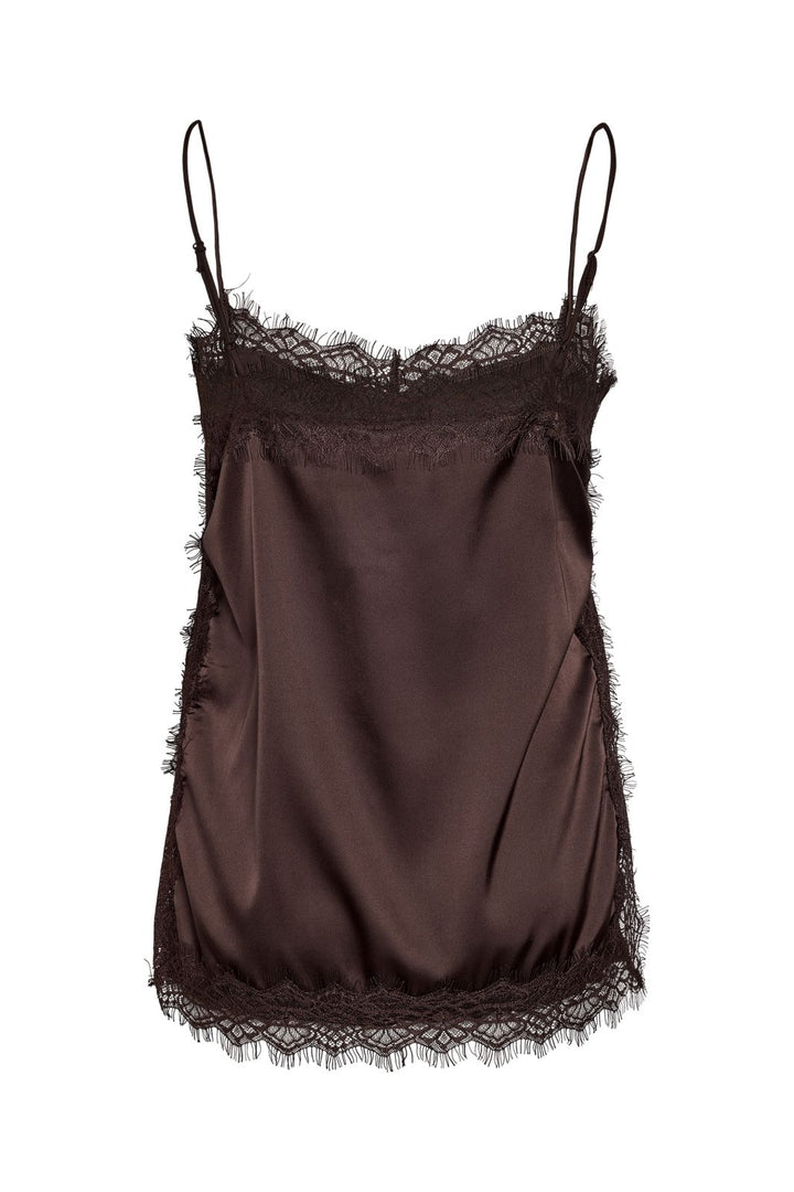 Noisy May - Nmlouise Sl Strap Lace Top - 5081990 Chocolate Brown
