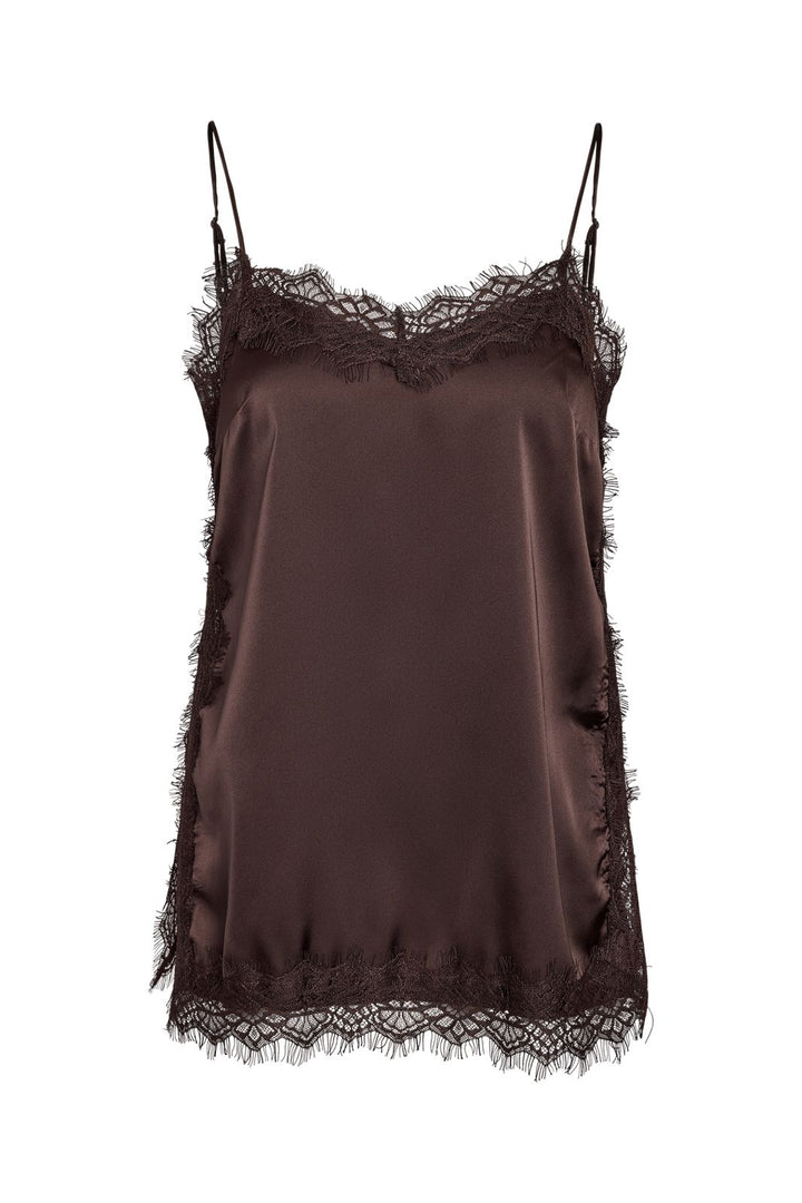 Noisy May - Nmlouise Sl Strap Lace Top - 5081990 Chocolate Brown