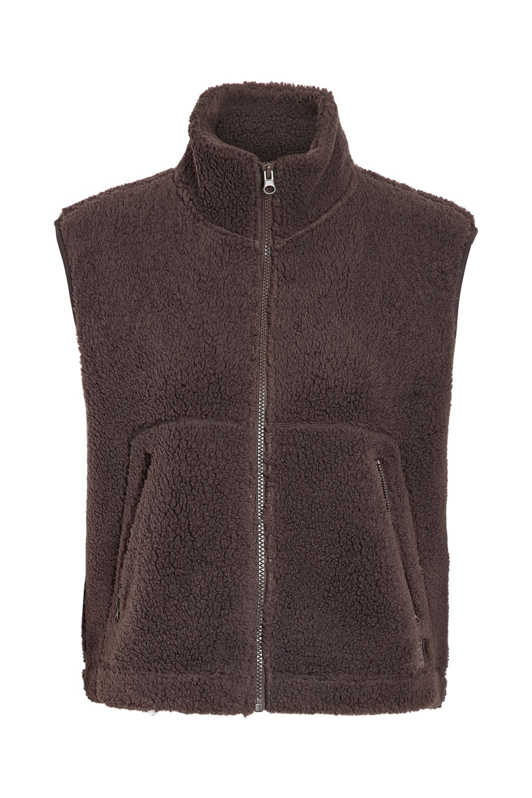 Noisy May - Nmmasey Short Teddy Vest - 5138440 Chocolate Brown