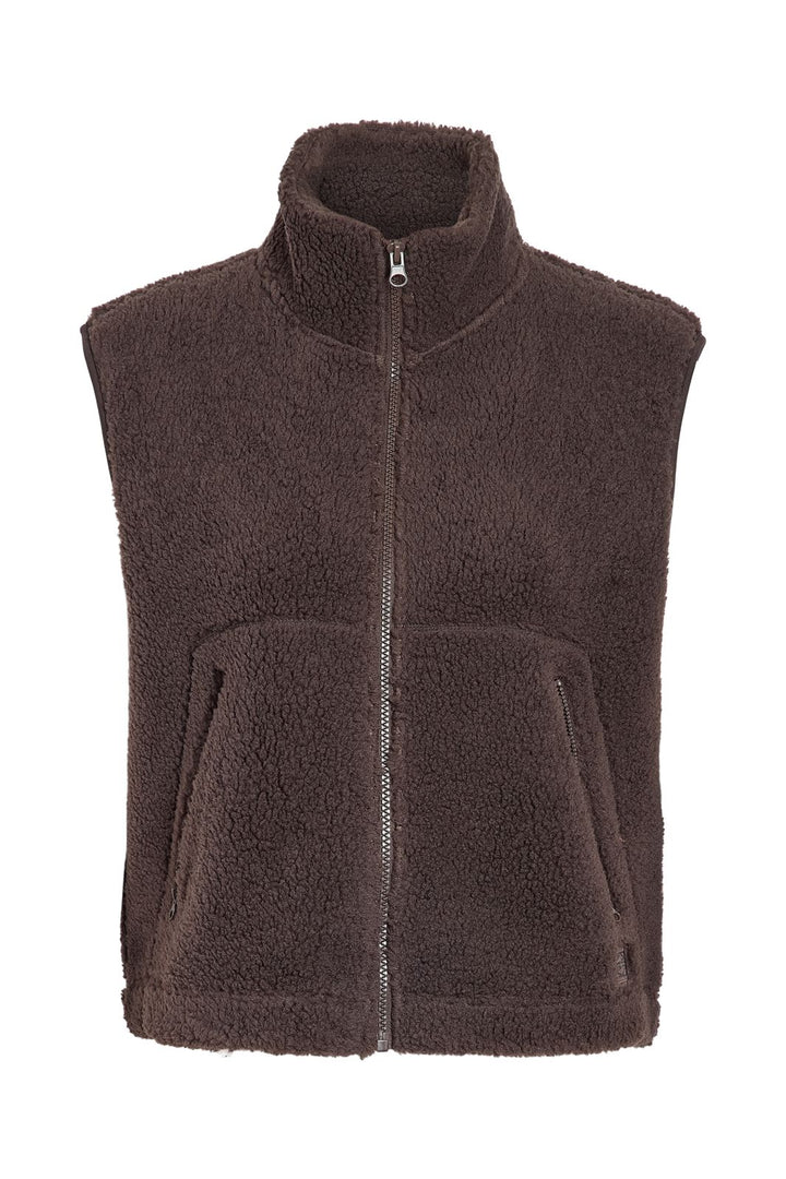 Noisy May - Nmmasey Short Teddy Vest - 5138440 Chocolate Brown