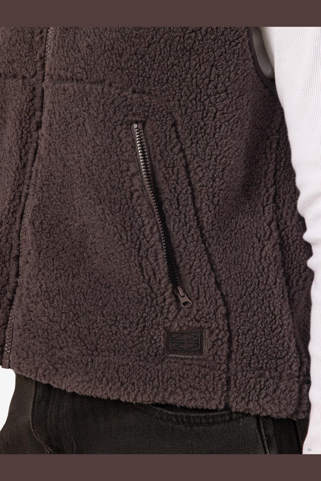 Noisy May - Nmmasey Short Teddy Vest - 5138440 Chocolate Brown