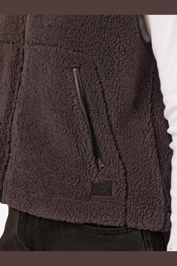 Noisy May - Nmmasey Short Teddy Vest - 5138440 Chocolate Brown