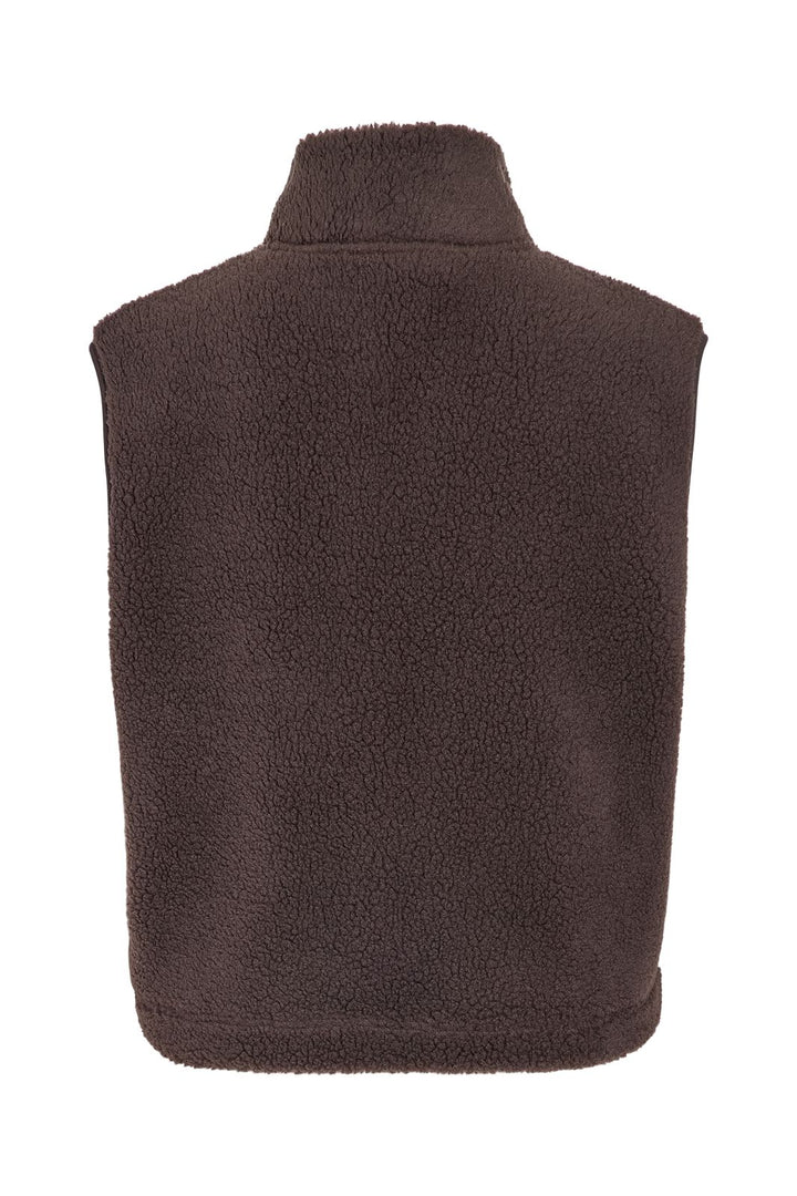 Noisy May - Nmmasey Short Teddy Vest - 5138440 Chocolate Brown