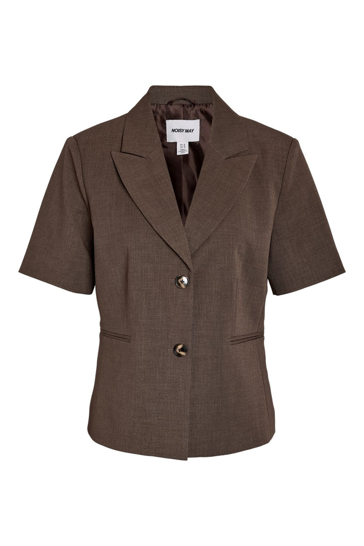 Noisy May - Nmmonna Fitted S/S Blazer - 5115568 Chocolate Brown