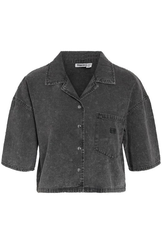Noisy May - Nmoregon 2/4 Crop Denim Shirt Bs038Bl - 4944149 Black Denim Skjorter 