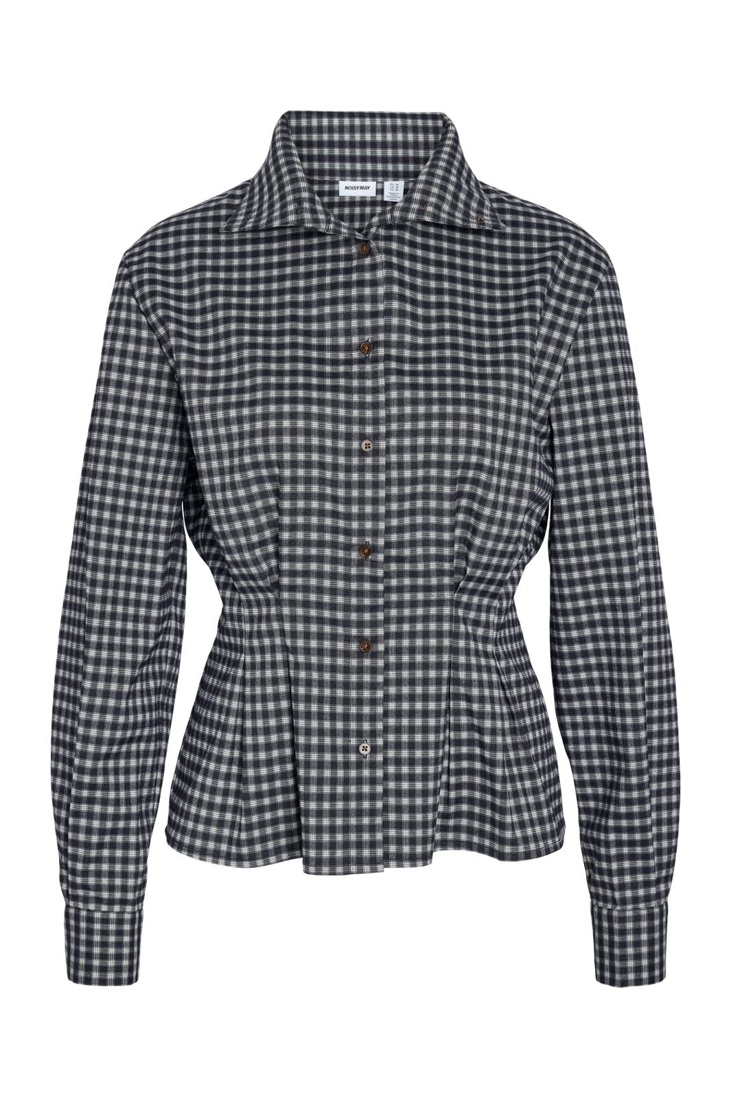 Noisy May - Nmpamila Highneck L/S Detail Shirt - 5224958 Navy Blazer White