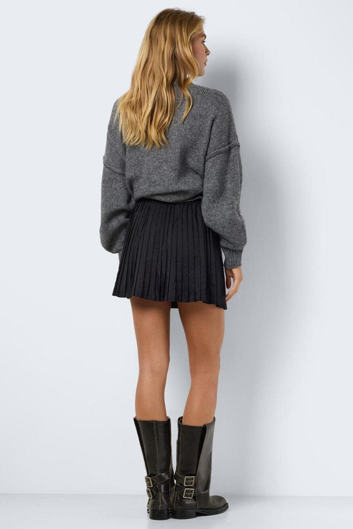 Noisy May - Nmpolly Pleated Skirt - 4816399 Black Elastic Waistband W. Rubber Print