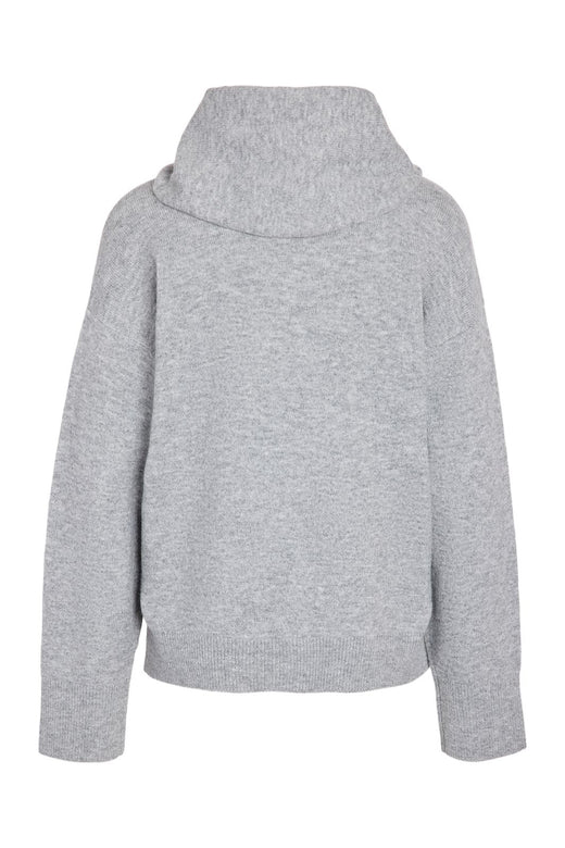 Noisy May - Nmsabrina L/S O-Neck Scarf Knit Top - 5263383 Medium Grey Melange