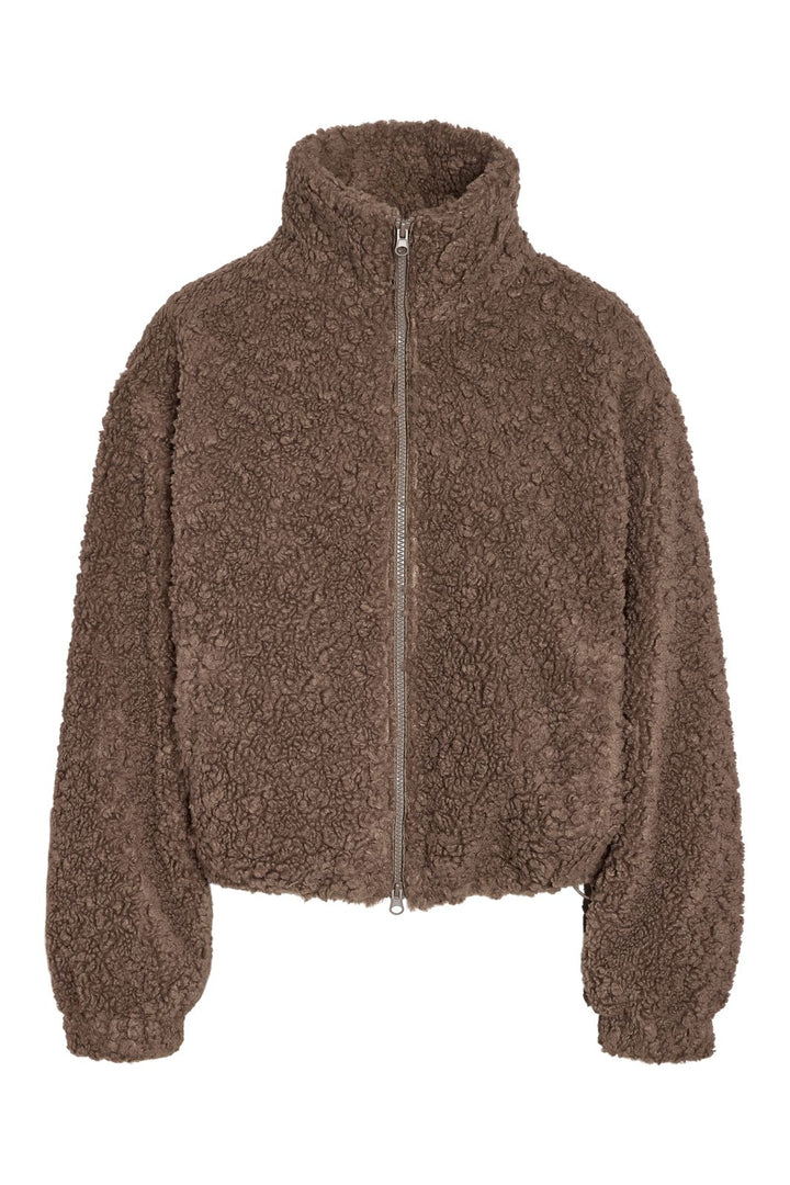 Noisy May - Nmsarah High Neck L/S Teddy Jacket - 5075763 Morel