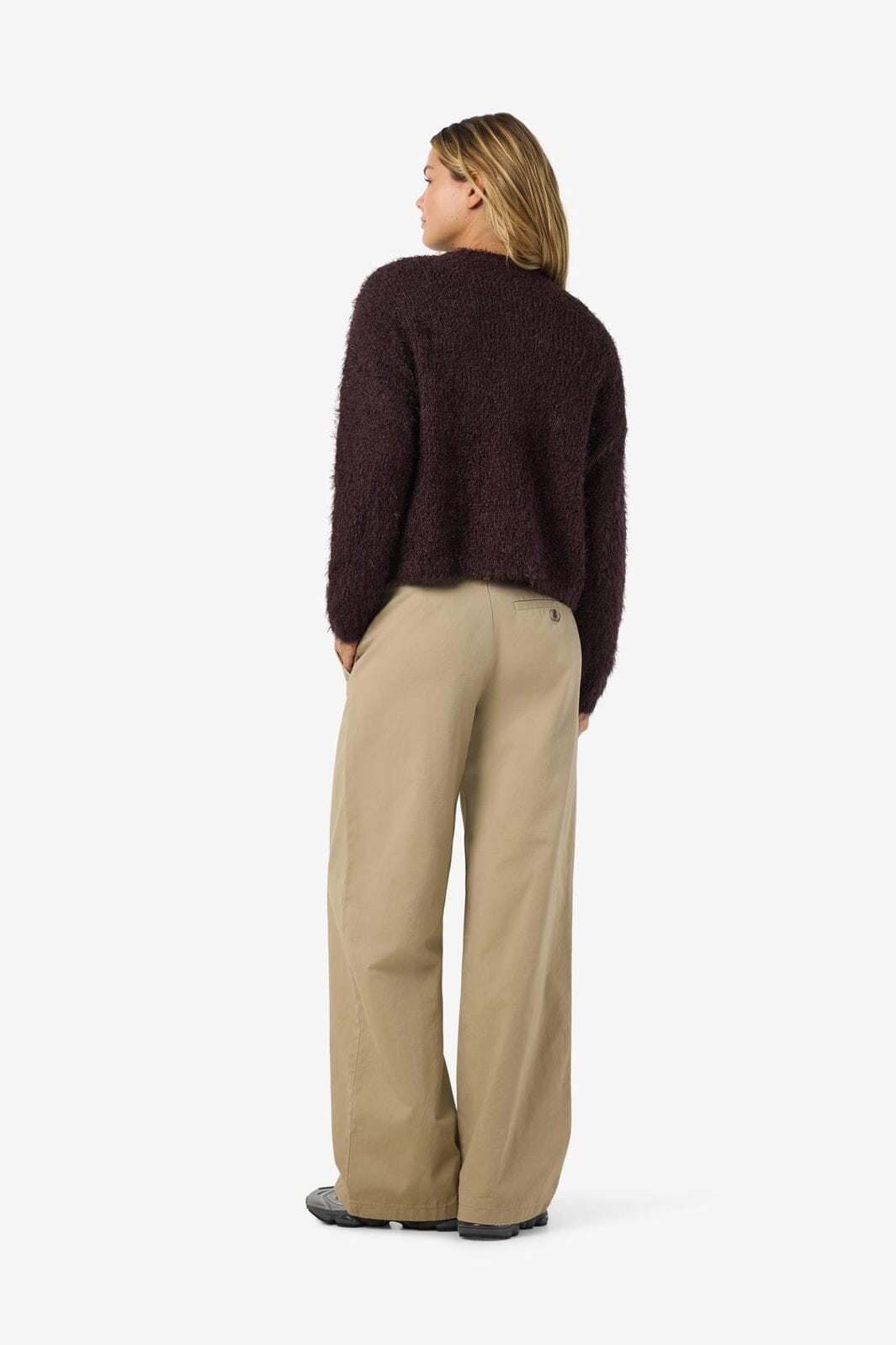 Noisy May - Nmsassy L/S O-Neck Knit - 5026310 Chocolate Plum