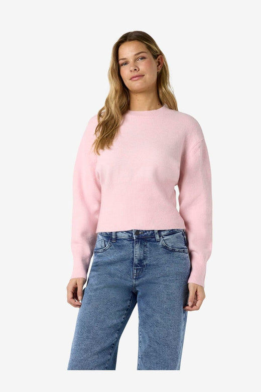 Noisy May - Nmsloan L/S O-Neck Knit - 5026364 Romance Rose