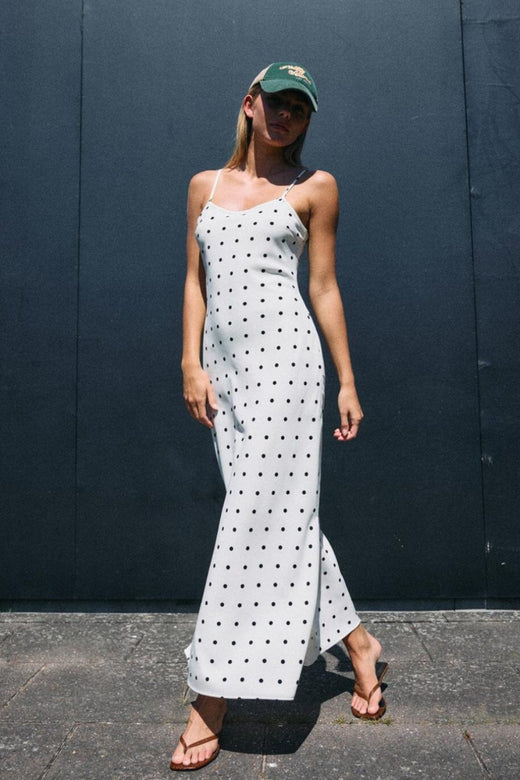 Noisy May - Nmsophie S/L Maxi Dress Fwd - 5002533 Cloud Dancer Black