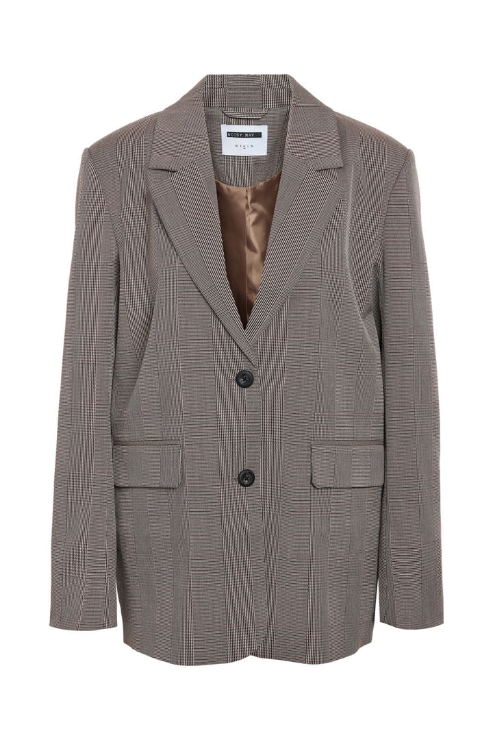 Noisy May - Nmwera Check Blazer Fwd - 4826452 Toasted Coconut Windsor Wine
