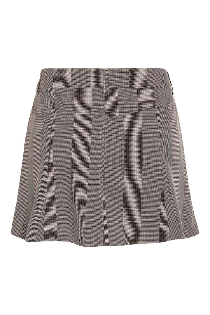 Noisy May - Nmwera Nw Check Skirt Fwd - 4826456 Toasted Coconut Windsor Wine