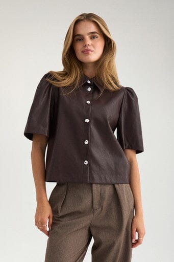 Nümph - Nucilli Pu Shirt 707561 - Chocolate Plum Bluser 