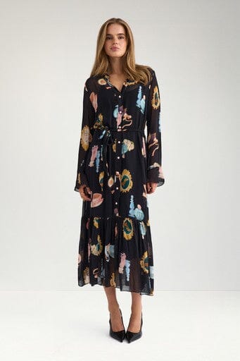 Nümph - Nuophelia Long Dress 707442 - Caviar Kjoler 