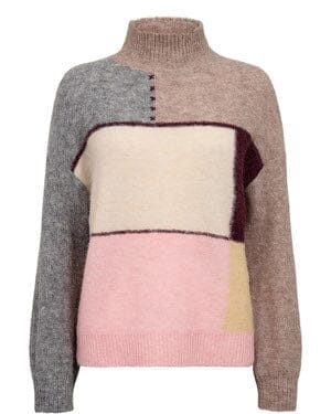 Nümph - Nuriette Patch Pullover 707316 - Deep Taupe Melange
