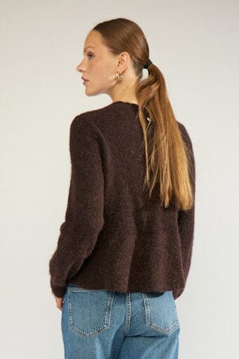 Nümph - Nusuri Peplum Pullover 707253 - Black Coffee Strikbluser 