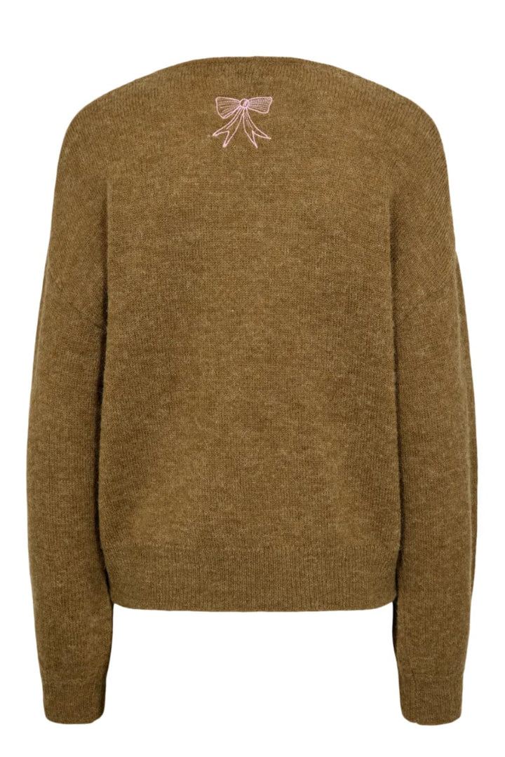 Nümph - Nuyppa Embroidery Pullover 707599 - Fir Green Strikbluser 