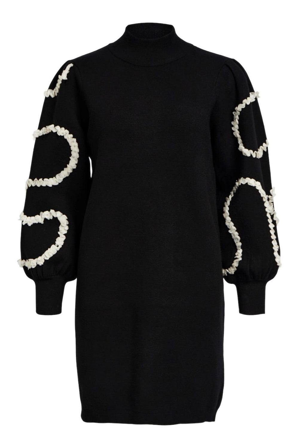 Object - Objdidi L/S Short Knit Dress 129 - 4419094 Black Sandshell Kjoler 