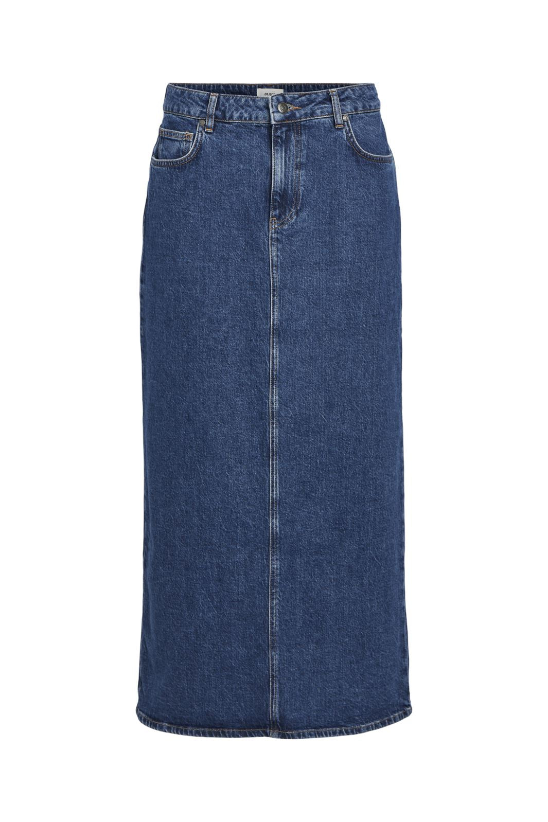 Object - Objellen Long Denim Skirt - 4560378 Medium Blue Denim