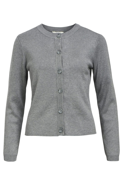 Object - Objester Sli L/S Knit Cardigan - 4613505 Medium Grey Melange