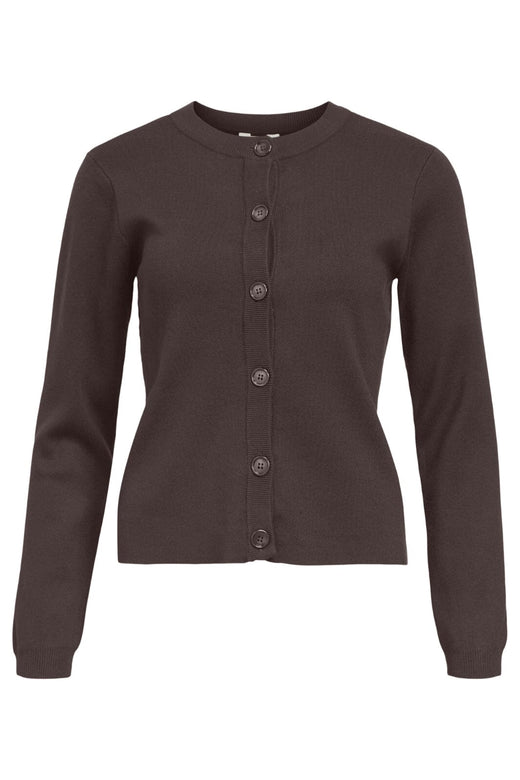 Object - Objester Sli L/S Knit Cardigan - 4872267 Seal Brown