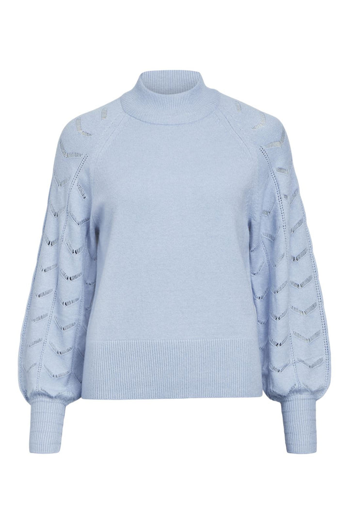 Object - Objeva L/S Knit Pullover - 4394786 Brunnera Blue Melange