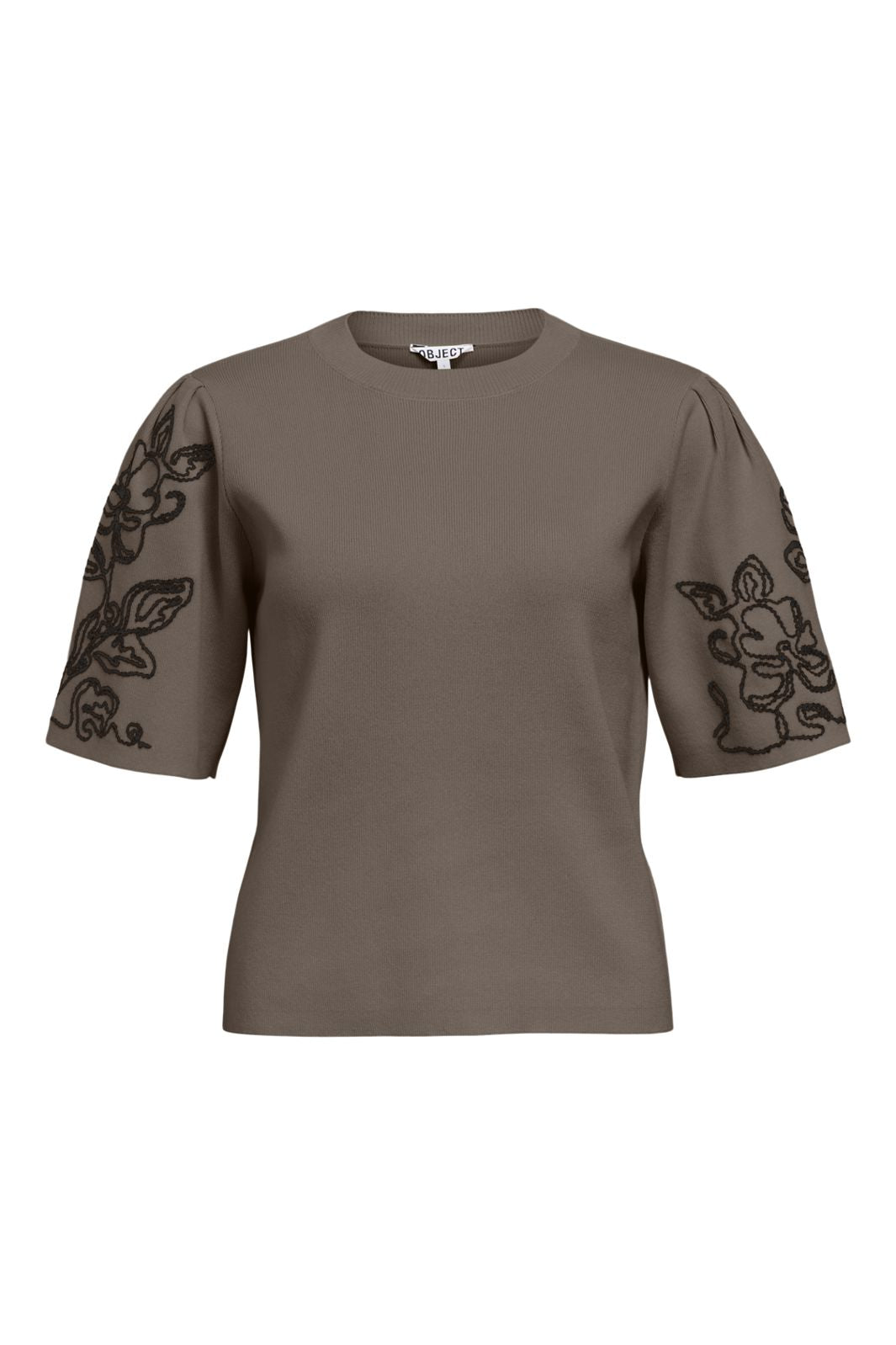 Object - Objflora 2/4 Re Knit Pullover 143 - 5008666 Morel Black