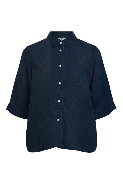 Object - Objframe 2/4 Re Denim Top - 4971966 Dark Blue Denim Rinse Wash