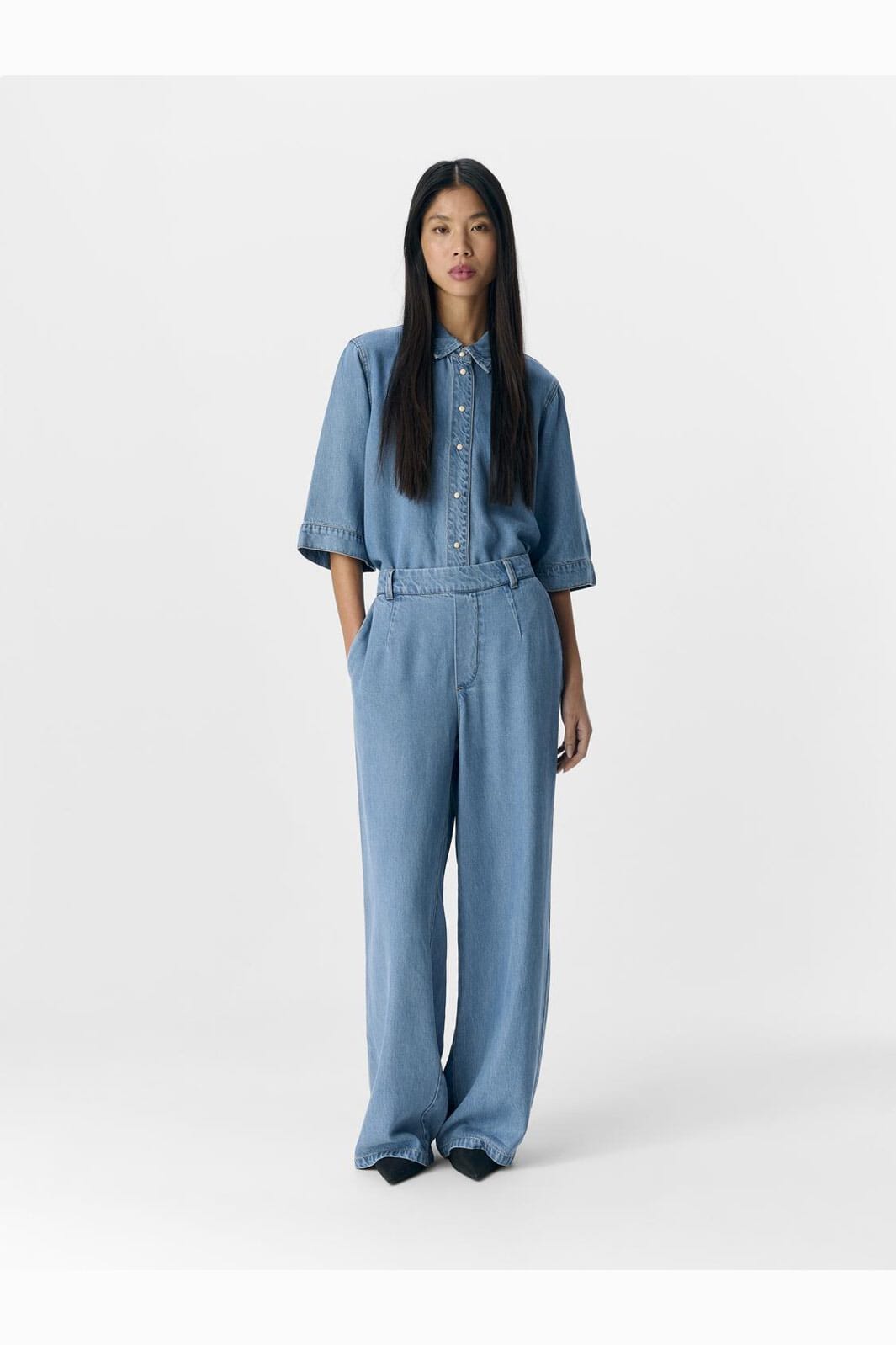 Object - Objframe Lisa Wide Pant - 4673156 Light Blue Denim