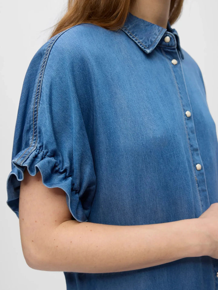 Object - Objframe Tiana 2/4 Lo Denim Dress - 4996090 Medium Blue Denim Kjoler 