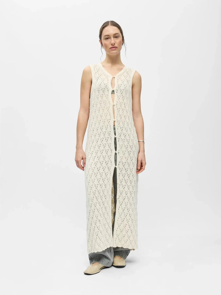 Object - Objkitty S/L Re Knit Dress 144 - 5010340 Birch Kjoler 