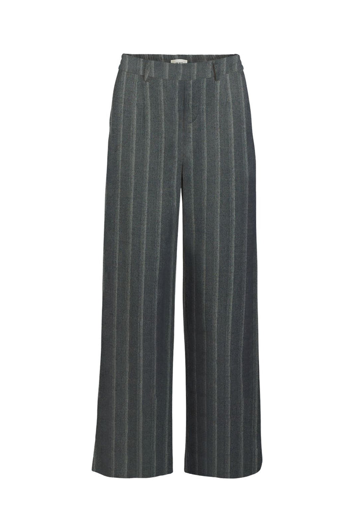 Object - Objlisa Wide Pant - 5091318 Medium Grey Melange Blurred White
