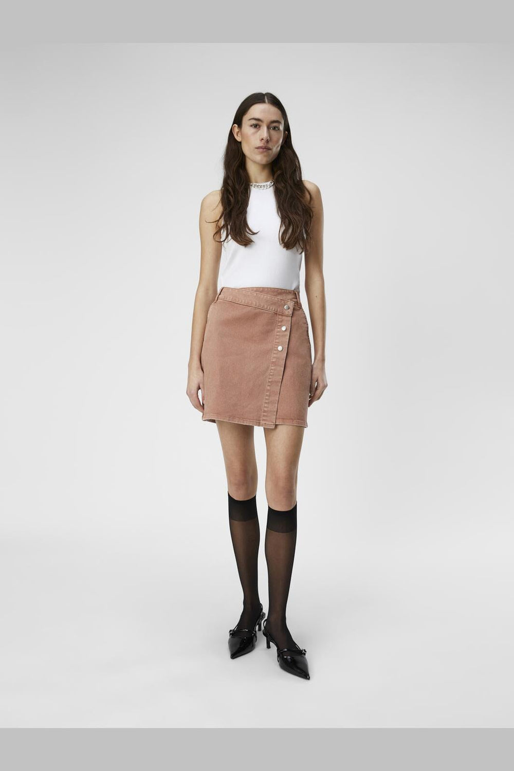 Object - Objmanya Twill Skirt 132 - 4468828 Café Au Lait