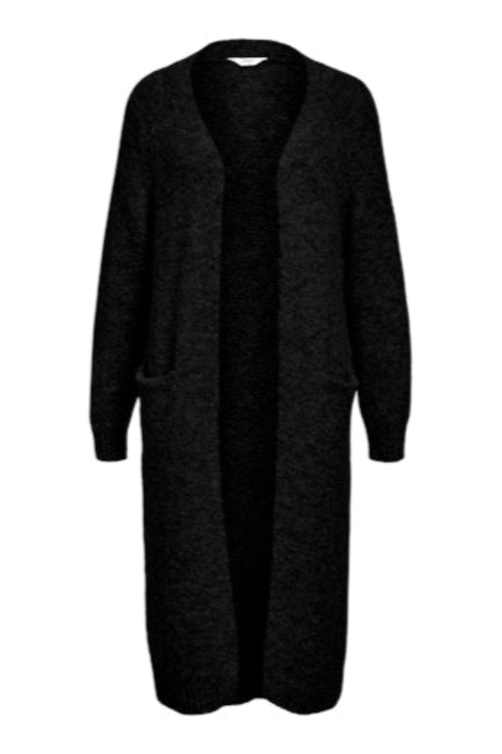 Object - Objmilu Ls Lo Long Knit Cardigan - 4856915 Black Cardigans 