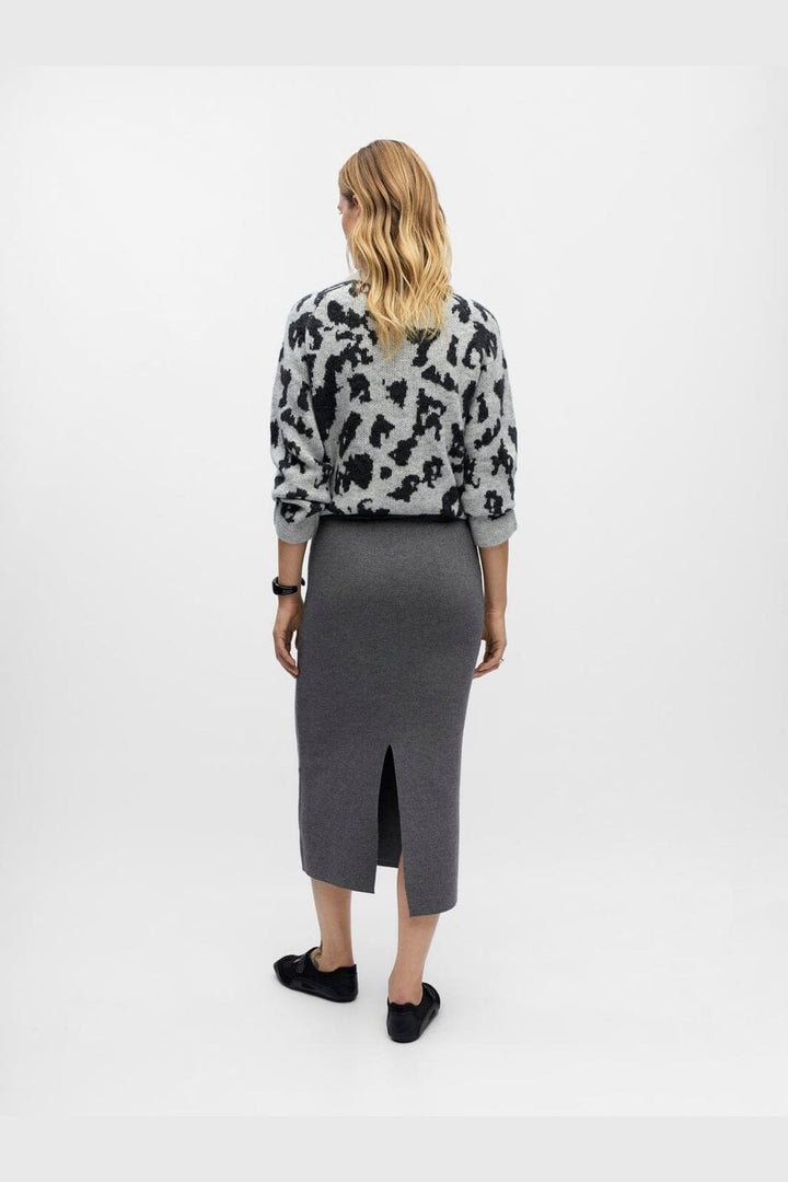 Object - Objreynard Knit Skirt - 4856930 Medium Grey Melange