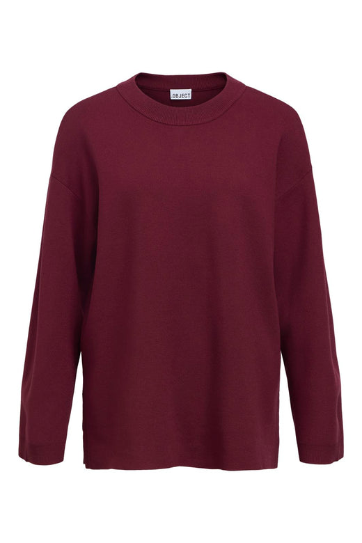 Object - Objreynard L/S Lo Knit Pullover - 5049322 Windsor Wine