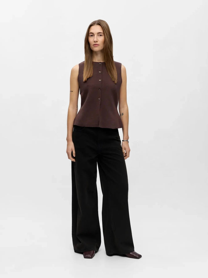 Object - Objreynard Re Knit Vest - 4927200 Seal Brown Veste 