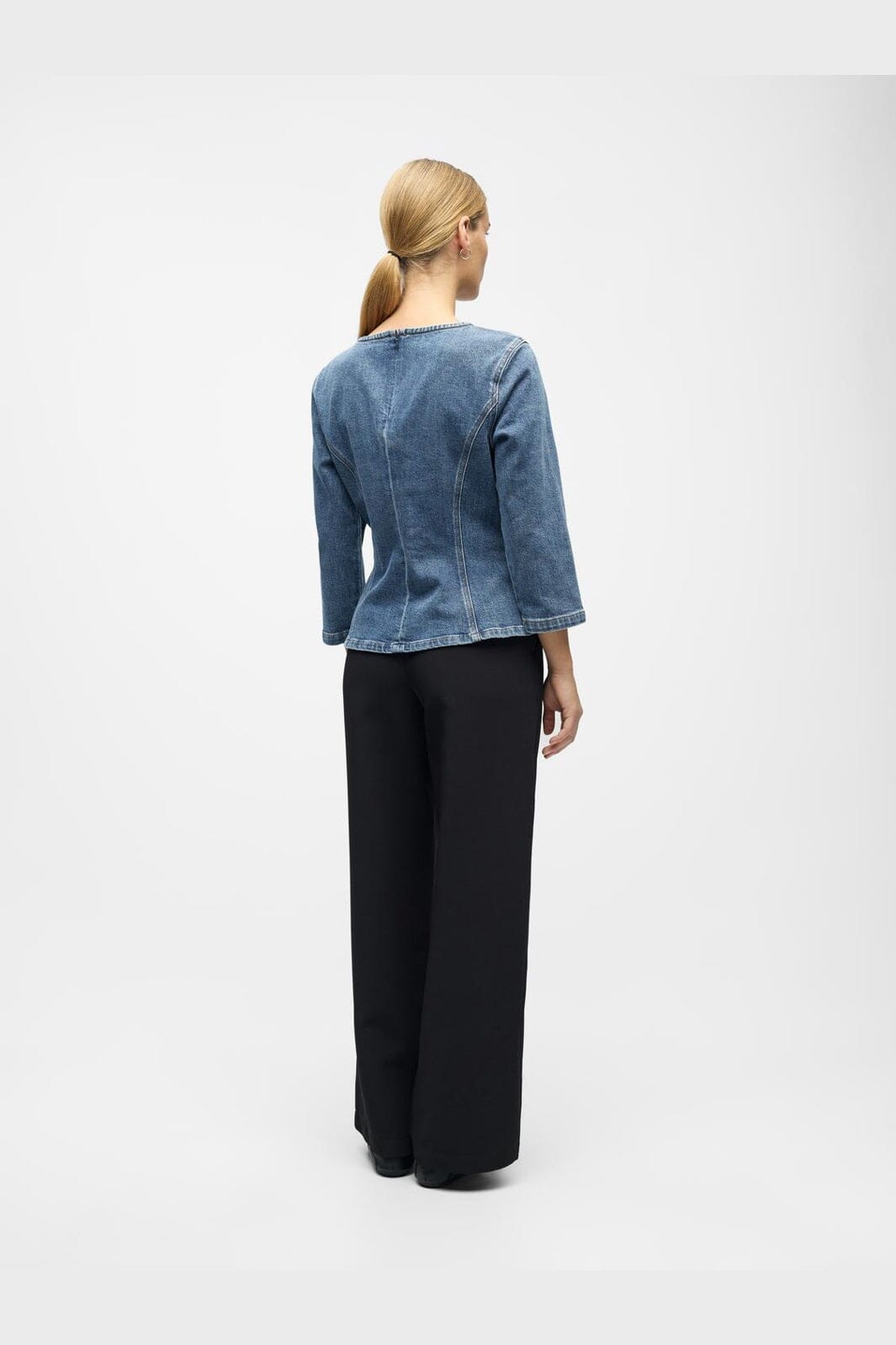 Object - Objrosie 2/4 Re Sculpture Top Aw Fair 25 - 5000973 Medium Blue Denim