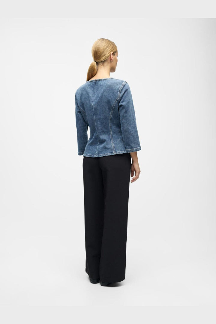 Object - Objrosie 2/4 Re Sculpture Top Aw Fair 25 - 5000973 Medium Blue Denim