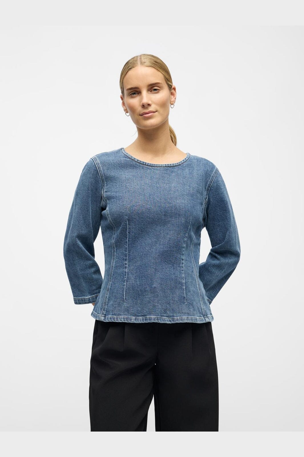 Object - Objrosie 2/4 Re Sculpture Top Aw Fair 25 - 5000973 Medium Blue Denim